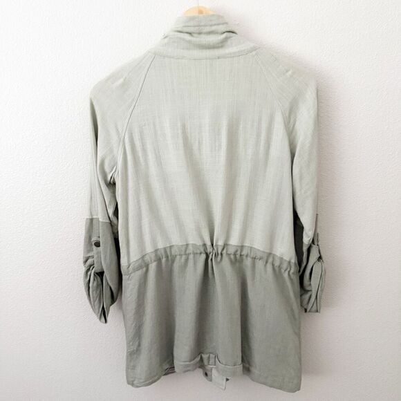 BLU PEPPER x ANTHROPOLOGIE | Cotton Linen Utility Tone Colorblock Jacket | Small - Picture 6 of 8
